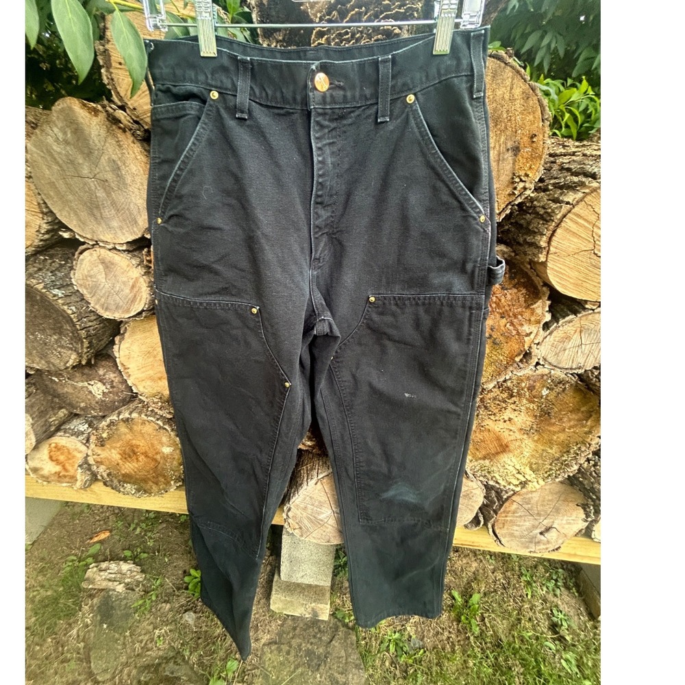 Carhartt B01 Black Double Knee Work Pants Made in USA 31x30 Workwear Streetwear